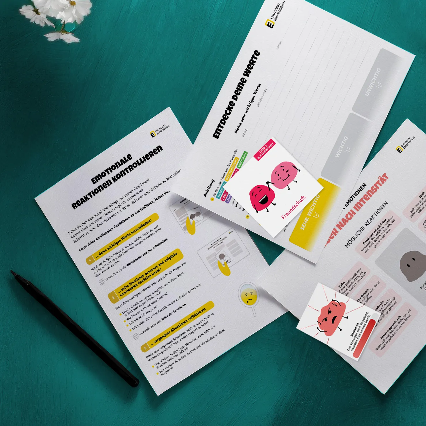 SET: Emotionale Reaktionen kontrollieren + Wertekarten + Atlas der Emotionen