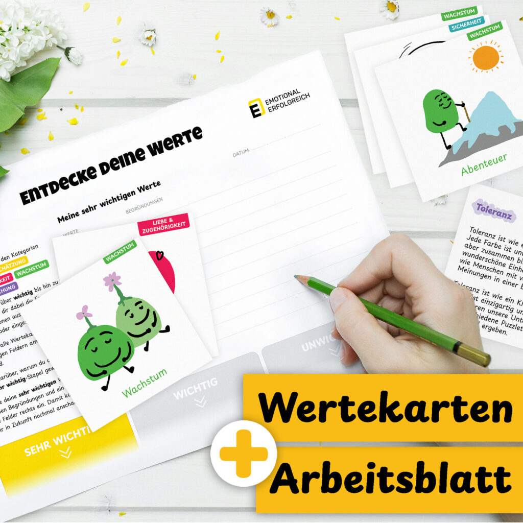 Wertekarten | Arbeitsblatt | Selbstwahrnehmung | Selbstkontrolle | eMochi | Emotionale Intelligenz | Deutsch | Digitaler Download | PDF | Kinder | Montessori | Druck | Emotional Erfolgreich | Flashcards | Erziehung | Bildung