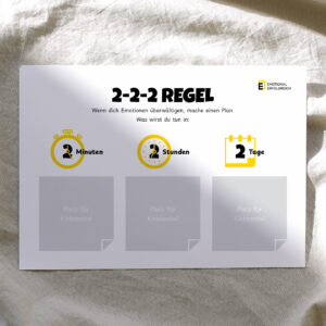 2-2-2 Regel | Werkzeug | Instrument | Emotionale Selbstkontrolle | Selbstbeherrschung | Emotionale Selbstwahrnehmung | Reflexion | Emotionen | Gefühle | Deutsch | PDF | Digitaler Download | Druck | Poster | Arbeitsblatt | Montessori | Emotional Erfolgreich | Emotionale Intelligenz